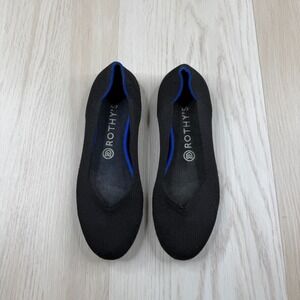 Rothy's The Flat Womens Black Slip On Rounded Toe Comfort Ballet Flats Size 8.5